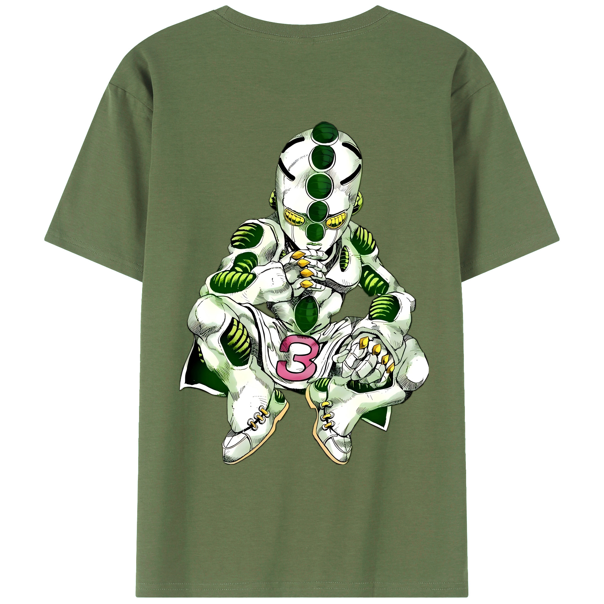 （画像用） ジョジョの奇妙な冒険 広瀨康一 JoJo's Bizarre Adventure Hirose Koichi 綿100％ メンズ半袖Tシャツ（バックプリント） 通気性
